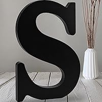 Vista 26 de AOCEAN Letras de madera negra de 12 pulgadas Letras de madera sin terminar para Halloween Letras decorativas de pie Rebanadas Tablero