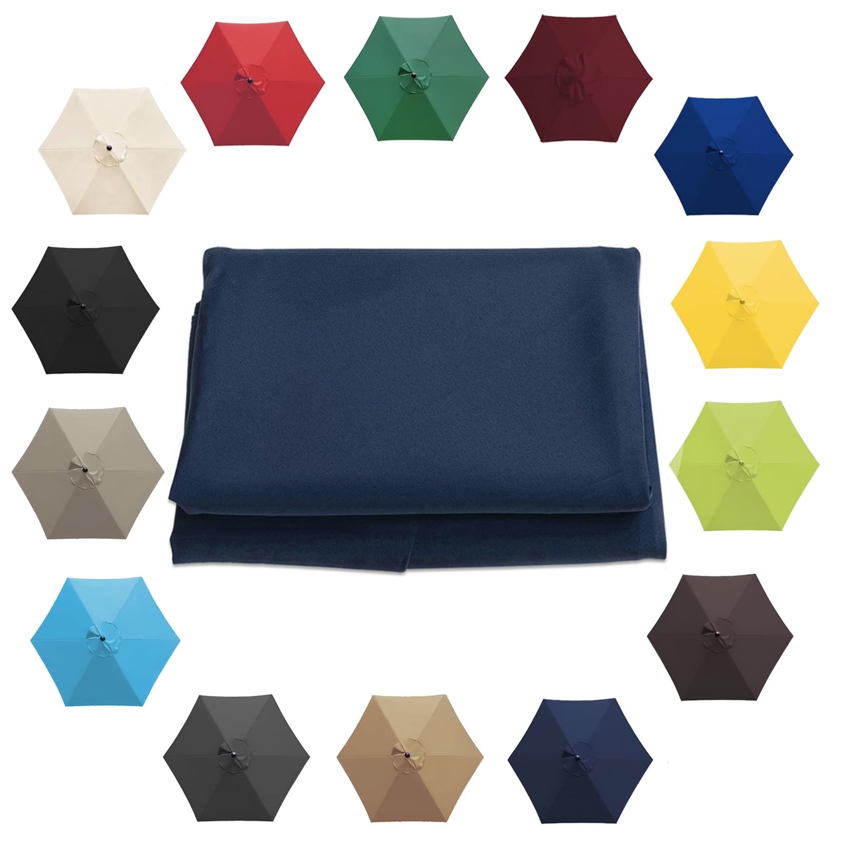 Replacement Parasol Canopy Top 200cm/270cm/300cm+6 Arms/8 Arms Patio Umbrella Replacement Cloth For Standard, Cantilever & Balcony Parasols Replacement Cover(Navy blue,3.0m(9.8ft)-8arms)