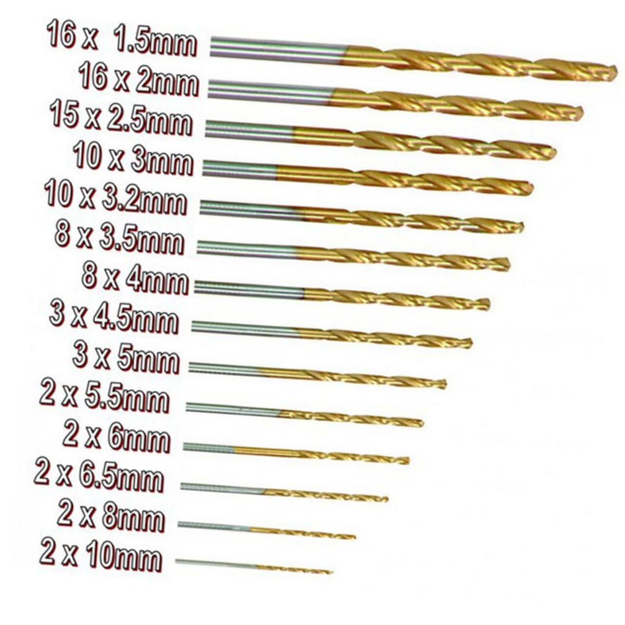 Veemoon Set Di Punte Da Trapano Con 99 Punte Da Trapano Rivestite in Titanio Da 1 5 Mm A 10 Mm Per Metallo Plastica Rame E Legno