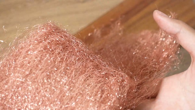 Image of Teenyyou 2 Pcs 3.5 Ounce Copper Wool Pads Soft and Reusable Wool Skein to Polish, Smooth, Stand Strip Wood and Metal Surface Oxide