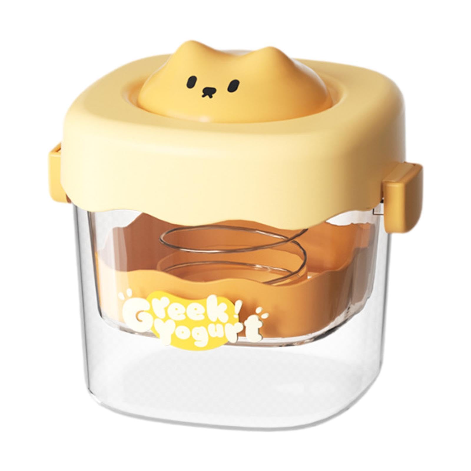 THE STYLE SUTRA Greek Yogurt Strainer with Lid Curd Maker Multipurpose Reusable Yogurt Maker Yellow-picture-20
