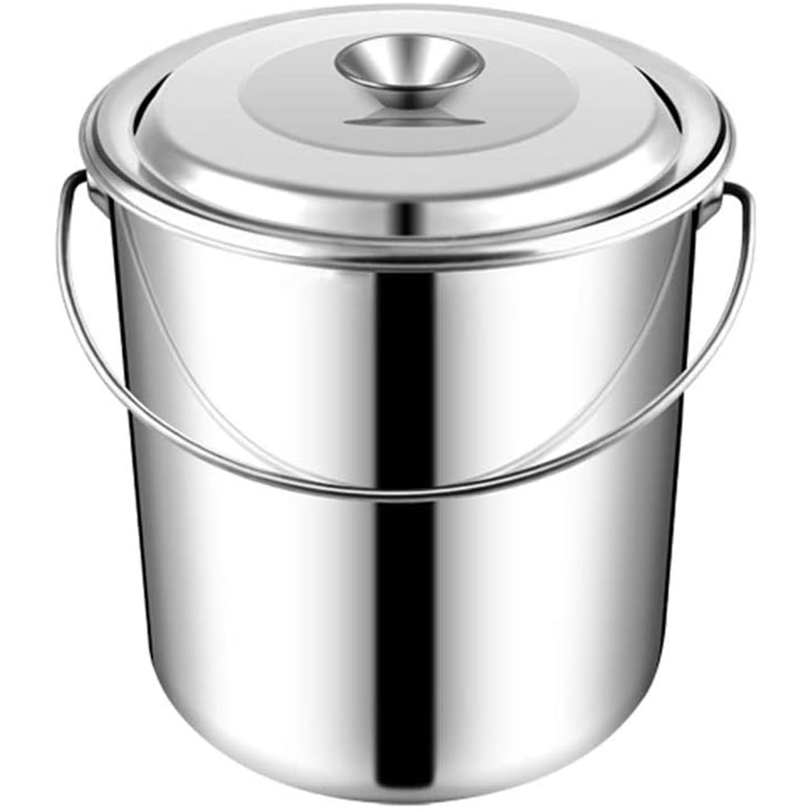 Cubo de Hielo de Acero inoxidable 304 con ASA portátil, contenedor de Hielo de Gran capacidad de 6,3 l, cubo de almacenamiento para El hogar, enfriador de bebidas Secchiello per Bottiglie