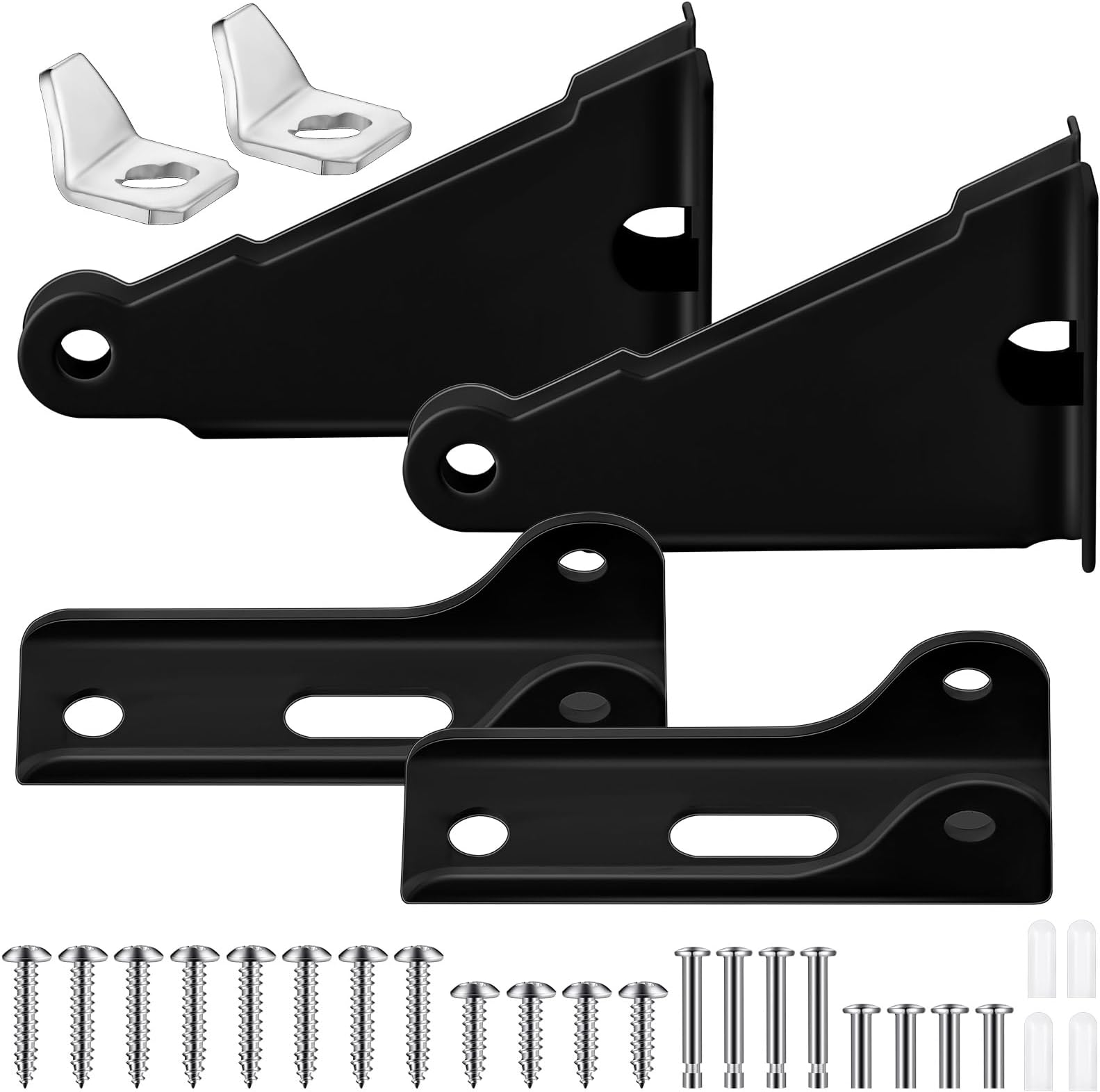 Landhoow2 set Storm Door Closer Kit Screen Door Closer Replacement Parts hardware Compatible with Wright Products Quality Steel Screen Door Parts with Brackets, Pins and Mounting Screws (Black)