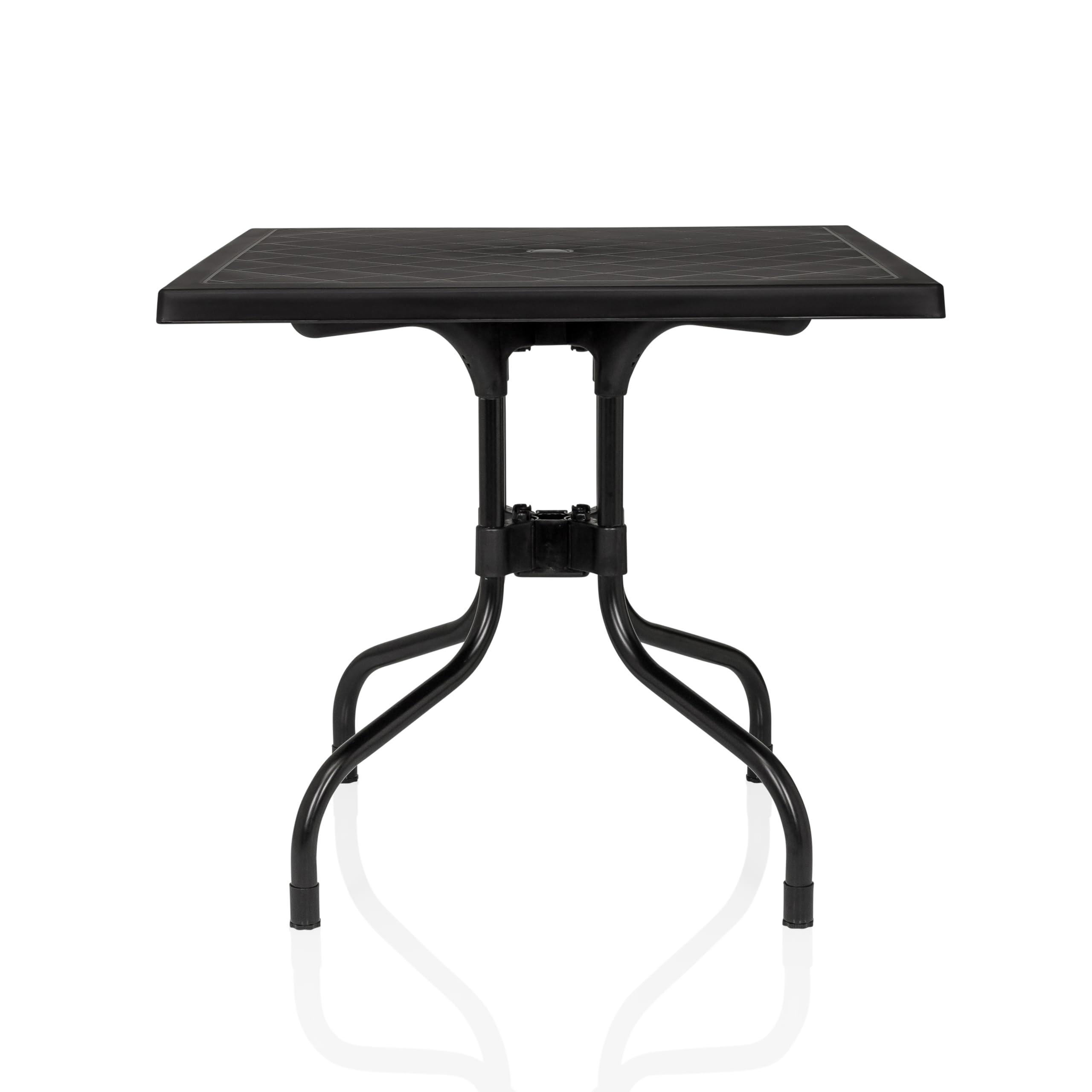Outdoor Klapptisch TRAVANO T1 79x79 cm, Easy-Fold Klappsystem, Wetterfest, UV-beständig & Robust in Schwarz