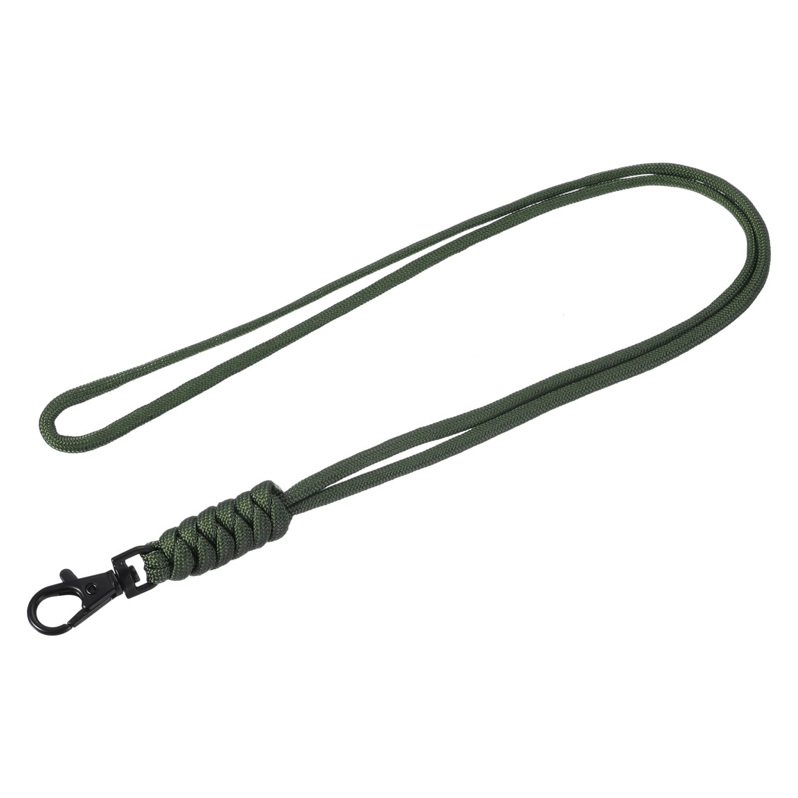 YOKIVE 1 Pcs Paracord Lanyard with Lobster Clasps, Necklace Keychain Cord Metal Hooks Straps, Green, 19 Inch