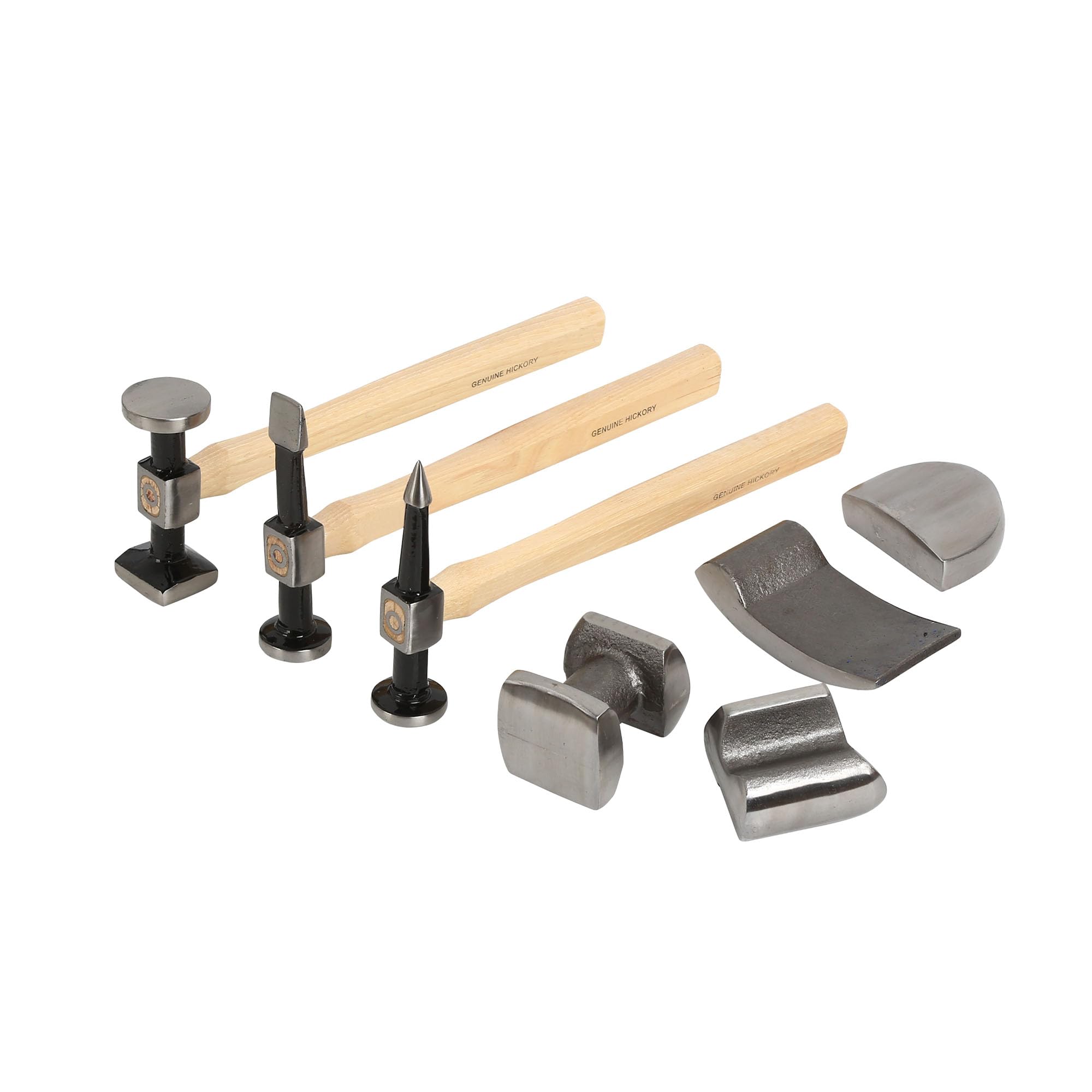 Neilsen CT2138 7pc Auto Body Repair Kit – Bumping, Pick & Finish, Reverse Curve Hammers – Utility, Double-End, Shrinking & Curve Dollies