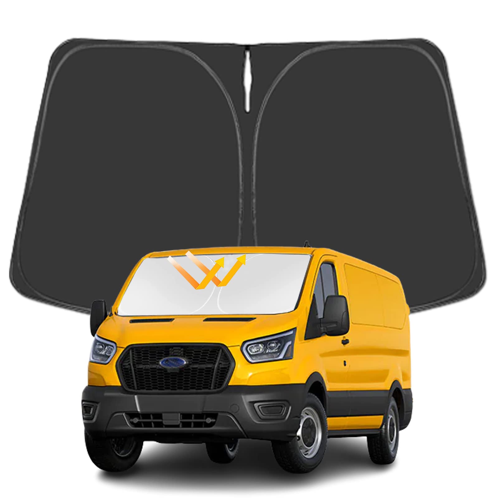 Photo 1 of for Ford Transit 2015-2023 Cargo Vehicle,Connect Van XL Windshield Sunshade Foldable Sun Shade for UV Ray Block & Sun Heat Protection