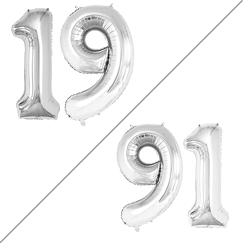 Miniatura 527 de GOER Globos con el número 40 para decoraciones de fiesta de cumpleaños número 40, globos de helio de aluminio jumbo de 42 pulgadas para 40