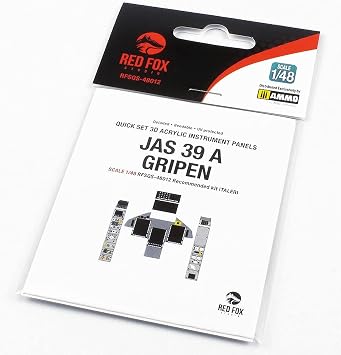 Red Fox Studio RFSQS-48012 1/48 Saab JAS 39A Gripen, 3D Acrylic Instrument Panel for Itali, Plastic Model Parts