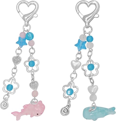 AGEN KGEN Llaveros estéticos Y2K con diseño de mariposa, estrella, oso fresa, guitarra, dijes para mujeres y niñas, bolsos, regalos