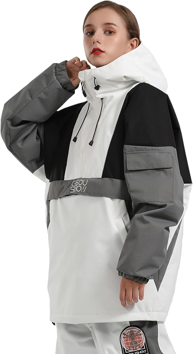 GSOU SNOW Women Men Ski Jacket Snow Coat Waterproof Windproof Snowboarding Jacket Coat Insulated Warm Winter