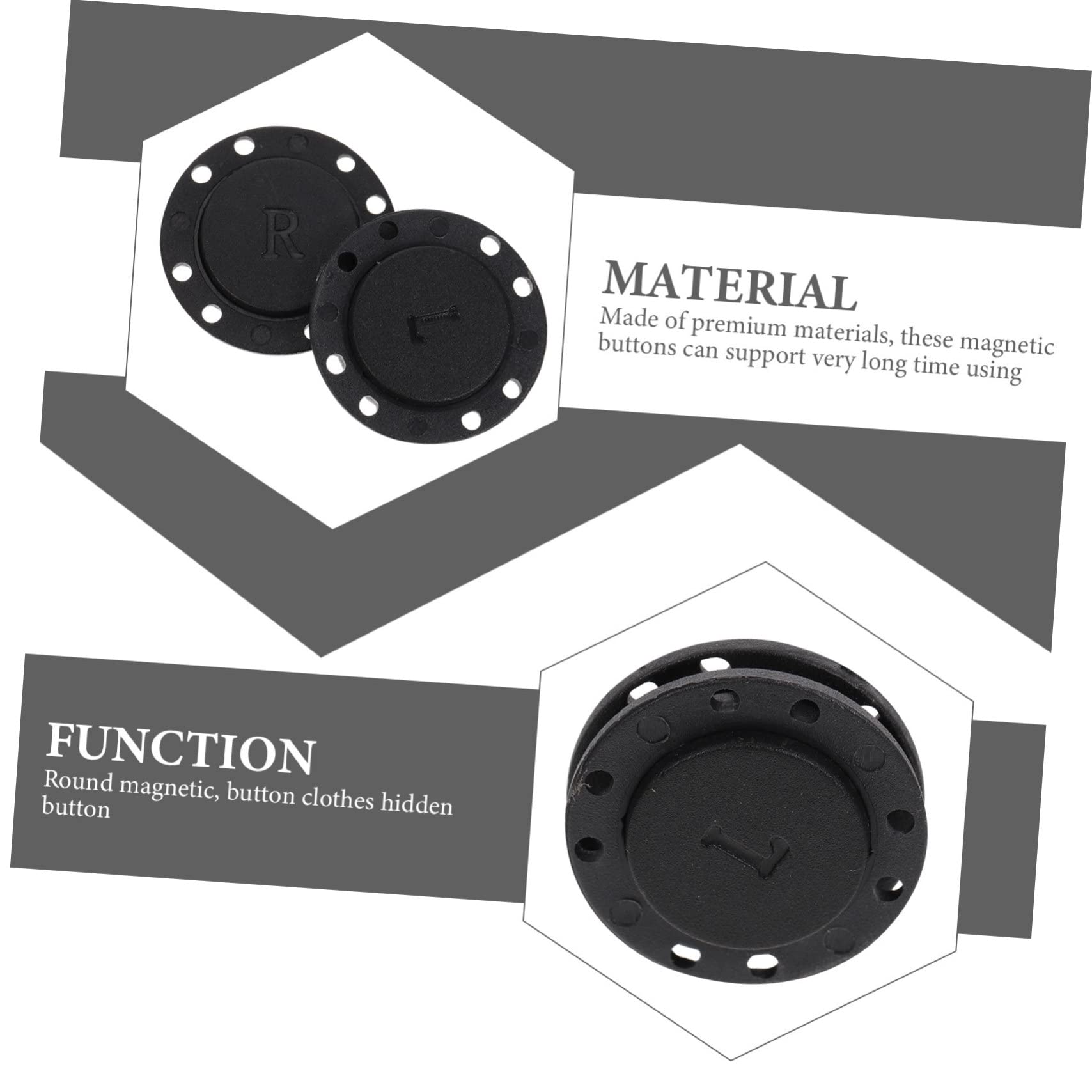 OUNONA 24 Pares Hebilla Oculta Magnética Broches Para Ropa Botones Abrigo Broches Para Tela Ropa Botones Magnéticos Cárdigan Botones Magnéticos Broches Para Coser Ropa Imán Bebé Bolsas