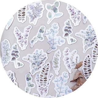 45pcs Eucalyptus Leaf Sticker Set_Decorative Assorted Botanical Green Leaf Stickers, Journal Stickers, Planner Stickers, Scrapbooking, Art Craft, Envelope Seal, Gift Package, Diary, Album