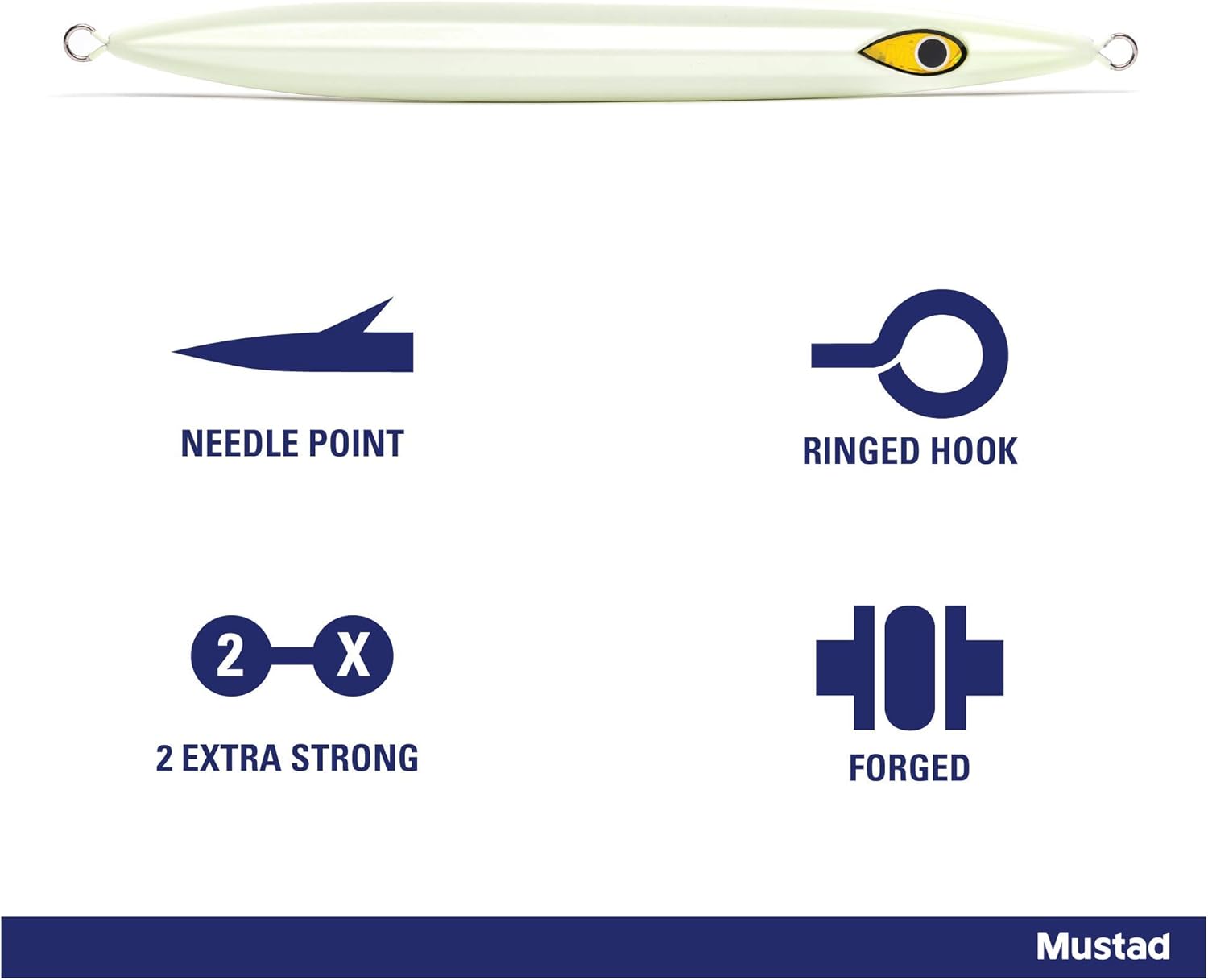 Mustad Rip Roller Slow Fall Jig Glow 500g/19Oz