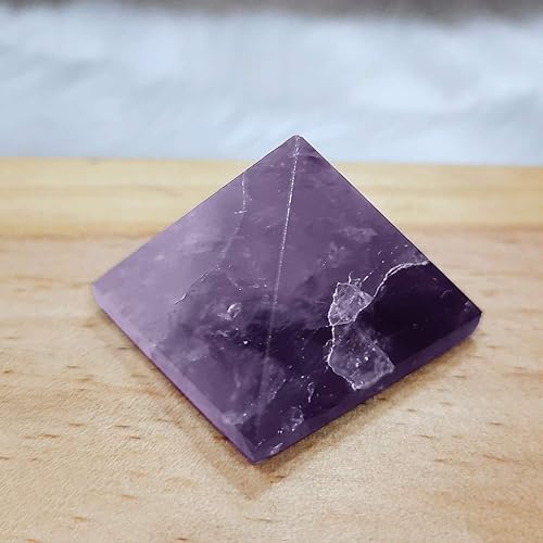 Miniatura 4 de Pirámide de piedra de amatista púrpura para la curación de Reiki y la pirámide de piedra curativa de cristal, 30-40 Gm