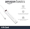 Protector de sobretensión Amazon Basics, regleta de 6 tomas, 790 julios, disyuntor, indicador LED, cable de extensión de 1.8 m, blanco 3