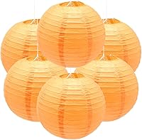 Vista 7 de 6 linternas de papel decorativas redondas colgantes
