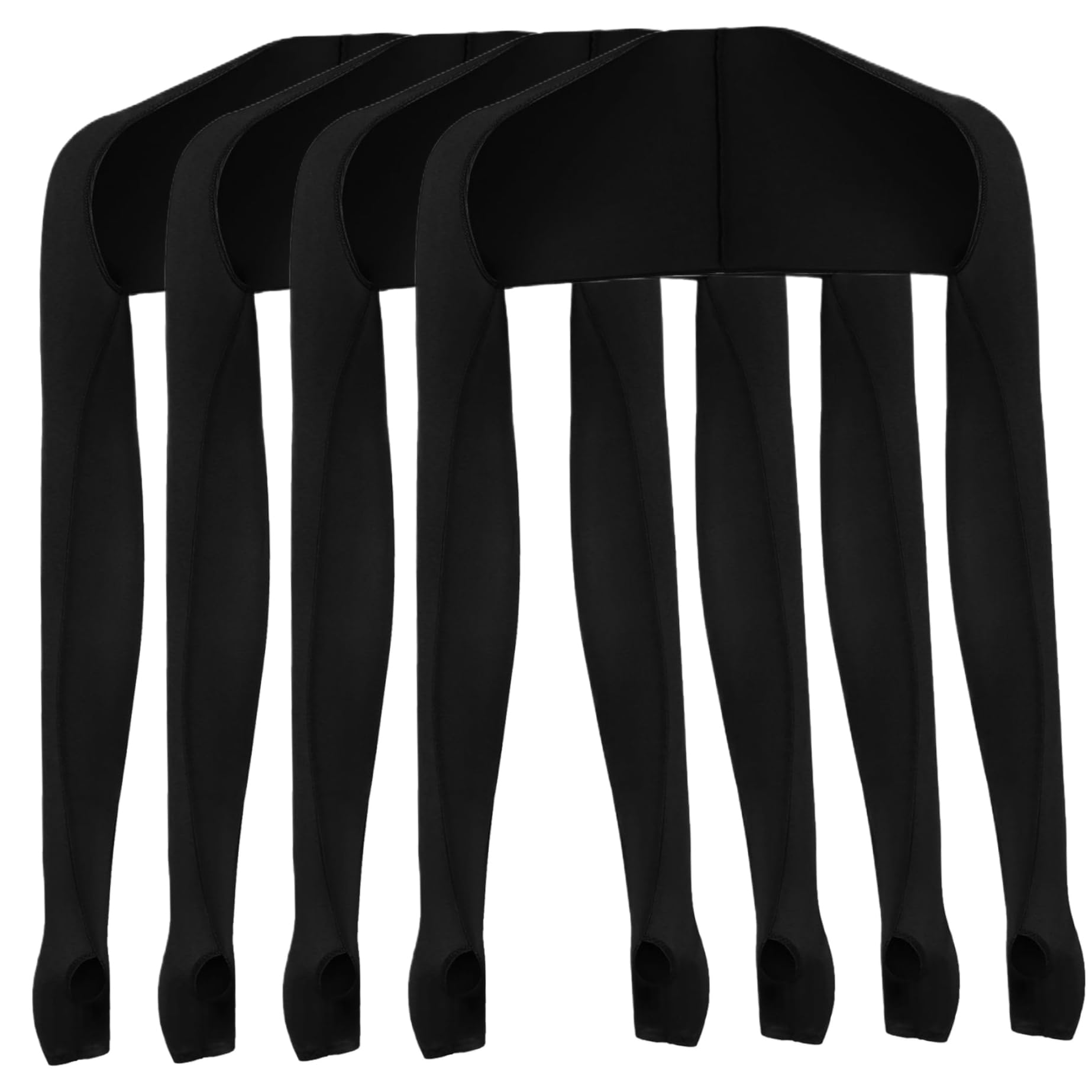 Veesper 4Pcs Cooling Arm Sleeves for Women Men, Breathable UV Sun Protection Arm Covers with Finger Hole, Black Shawl Sleeves for Cycling, Driving, Golf, Outdoor