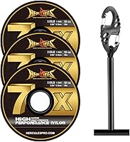 Vista 9 de HERCULES Tippet de pesca con mosca, paquete de 3 con soporte para volquetas, 55 yardas