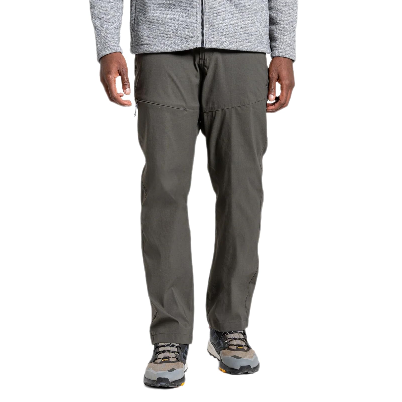 Craghoppers Mens Kiwi Pro II Trousers - Dark Khaki, 36R - Stretch, Zip Pockets, UPF 40+