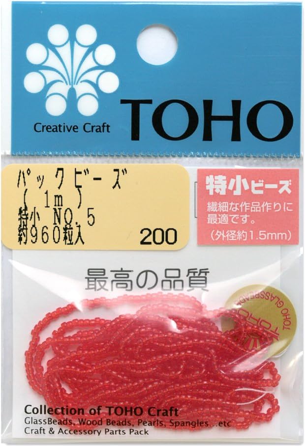 TOHO Special Small Beads, Thread Threading Beads, Outer Diameter Approx. 0.06 inches (1.5 mm), 3.3 ft (1 m), No. 5