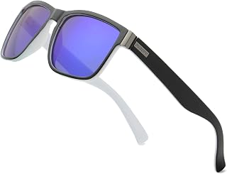 DUBERY Polarized Sunglasses Classic 100% UV Protection Reflective Color Mirror Large Square for Men&Women (deep blue) Price In India