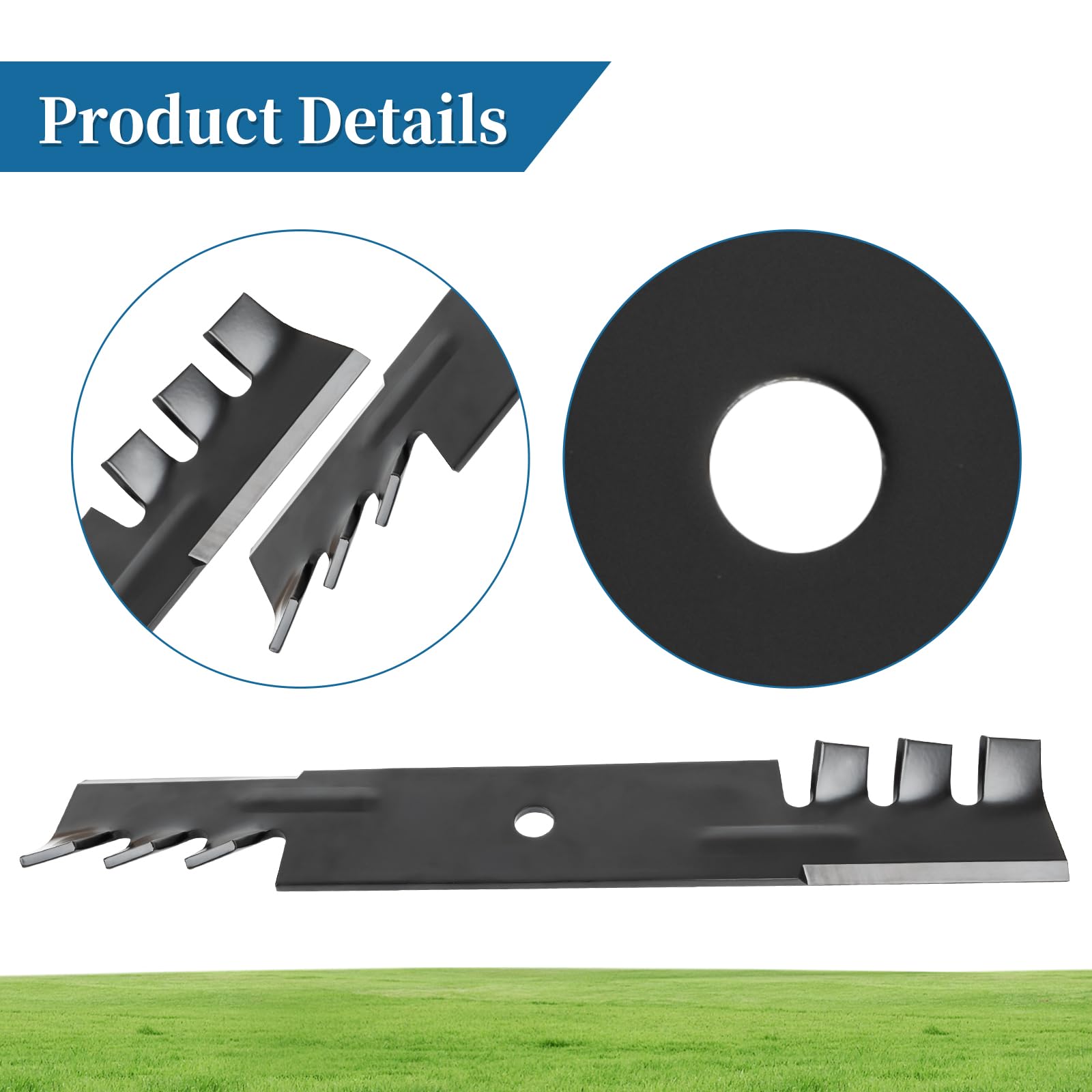 5020843 - Cuchillas de cortacésped compatibles con Ferris 5101986, Ex Mark 1520843 103-2527, A riens 4919100, Bobcat 112111-01 - Cuchillas dentadas para cortacésped Gravely Simplicity Snapper de 48