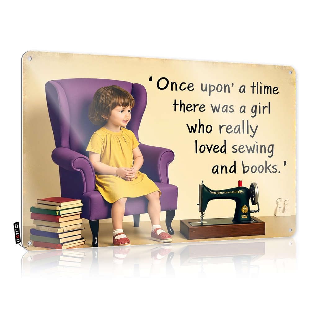 Vintage Poster Statue Vintage Style | A Girl Loved Sewing And Books Rustic Gift For Maid Of Honor Home Decor(30X40CM)