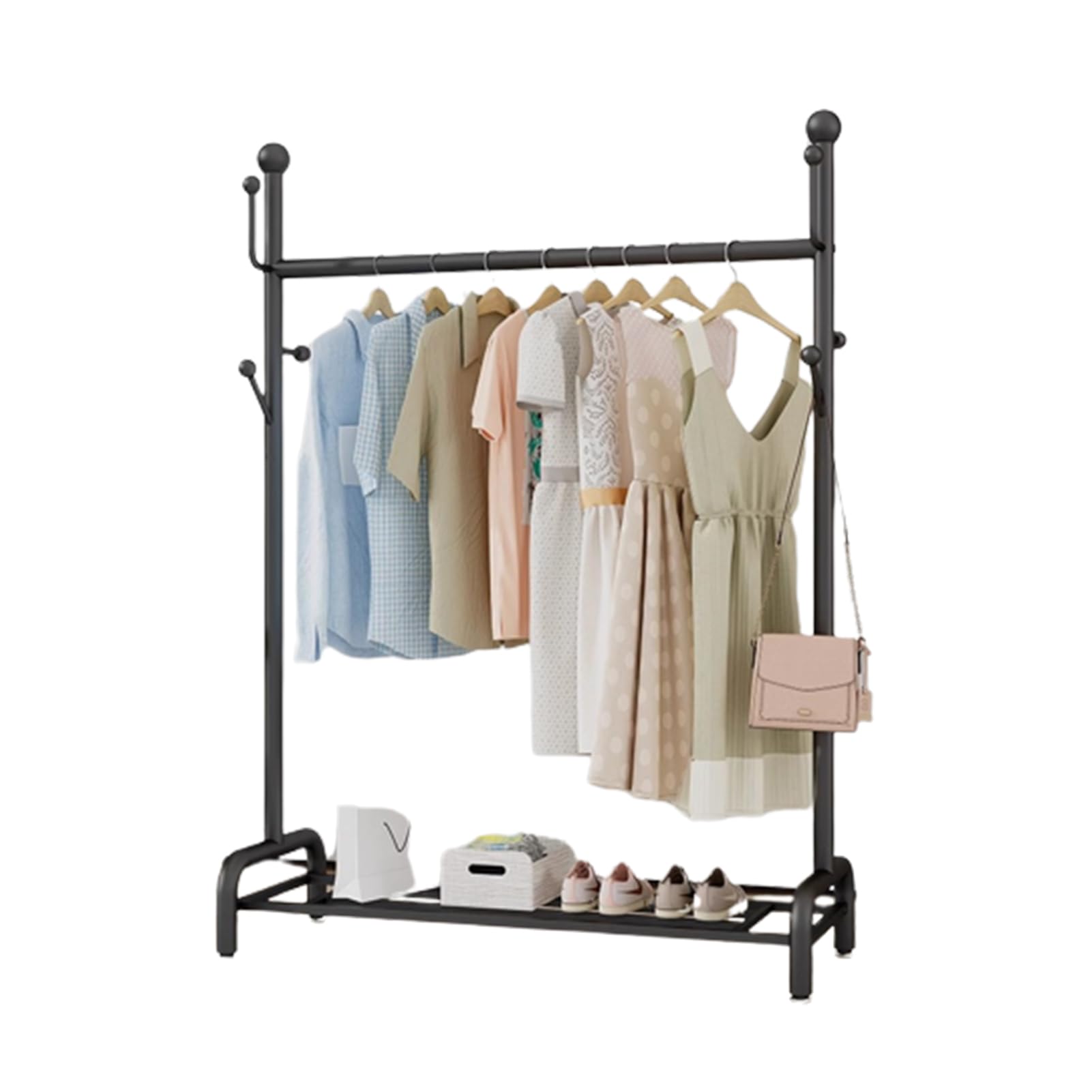 Porte-vêtements compact pour couloir et chambre, cintre simple gain de place en métal