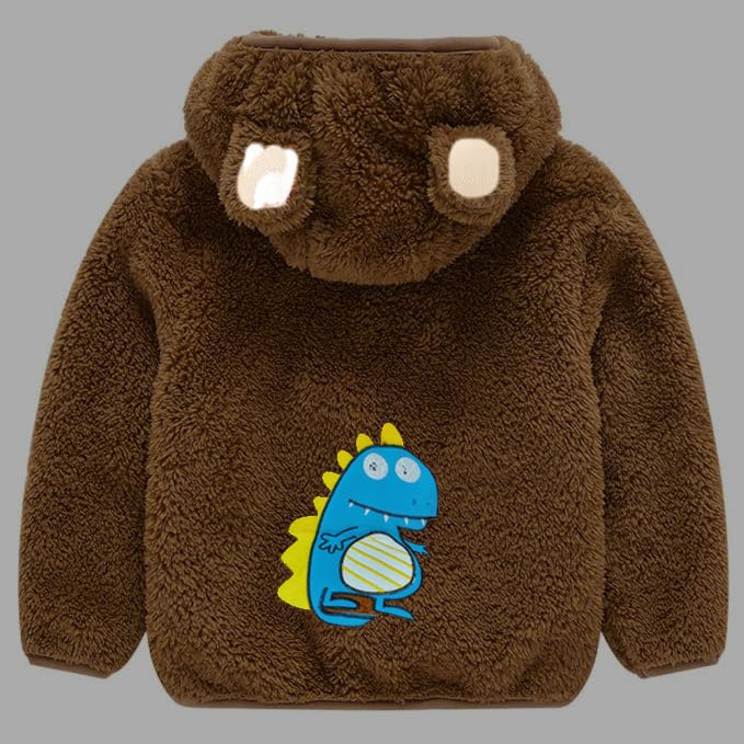 Image of Bold N Elegant Faux Fur Warm Winter Outerwear Hooded Baby Jacket Coat Blanket with Soft Plush Bunny Ear n Tail for Infant Toddler Boy Girl Kids 1yr to 5yr