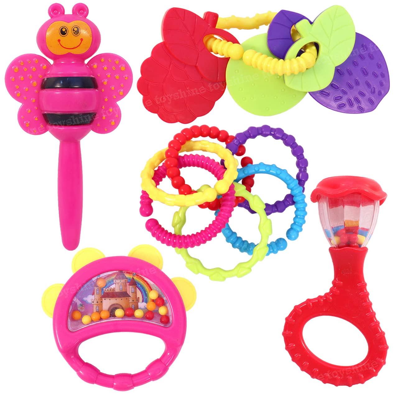 Toyshine Infant Acrylonitrile Butadiene Styrene (Abs) Pack Of 5 Rattle Set For New Born Babies, Toy For Babies,Multicolor (B0BWNDGN3L) Amazon Price History, Amazon Price Tracker