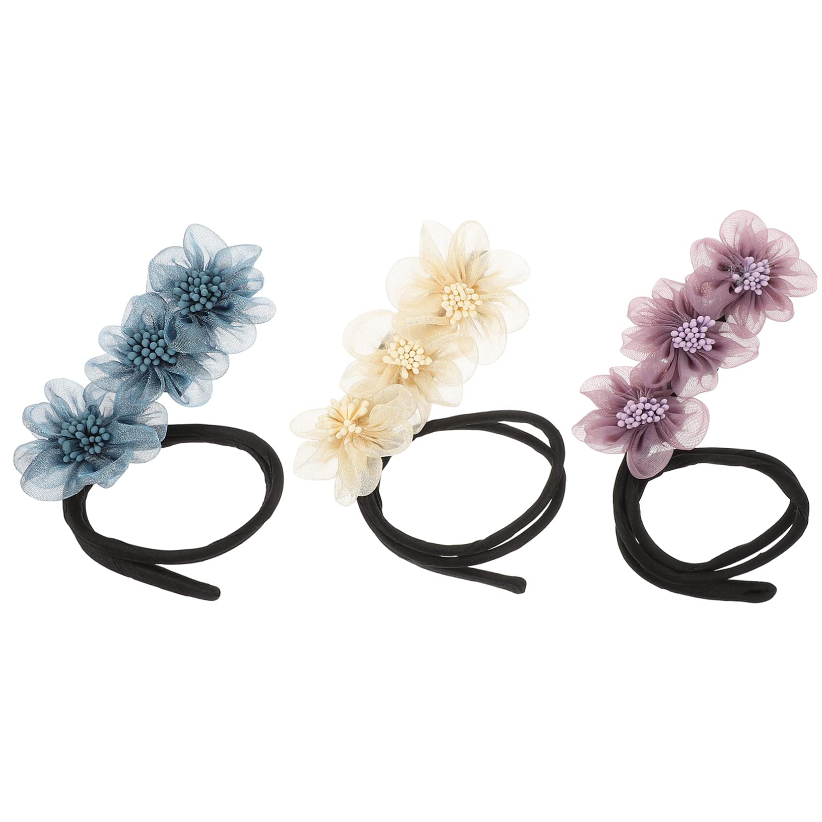 Ipetboom 4 Set Di Strumenti Per Chignon Bigodini Facili Da Usare Elastici Per A Forma Di Fiore 3 Pezzi*4