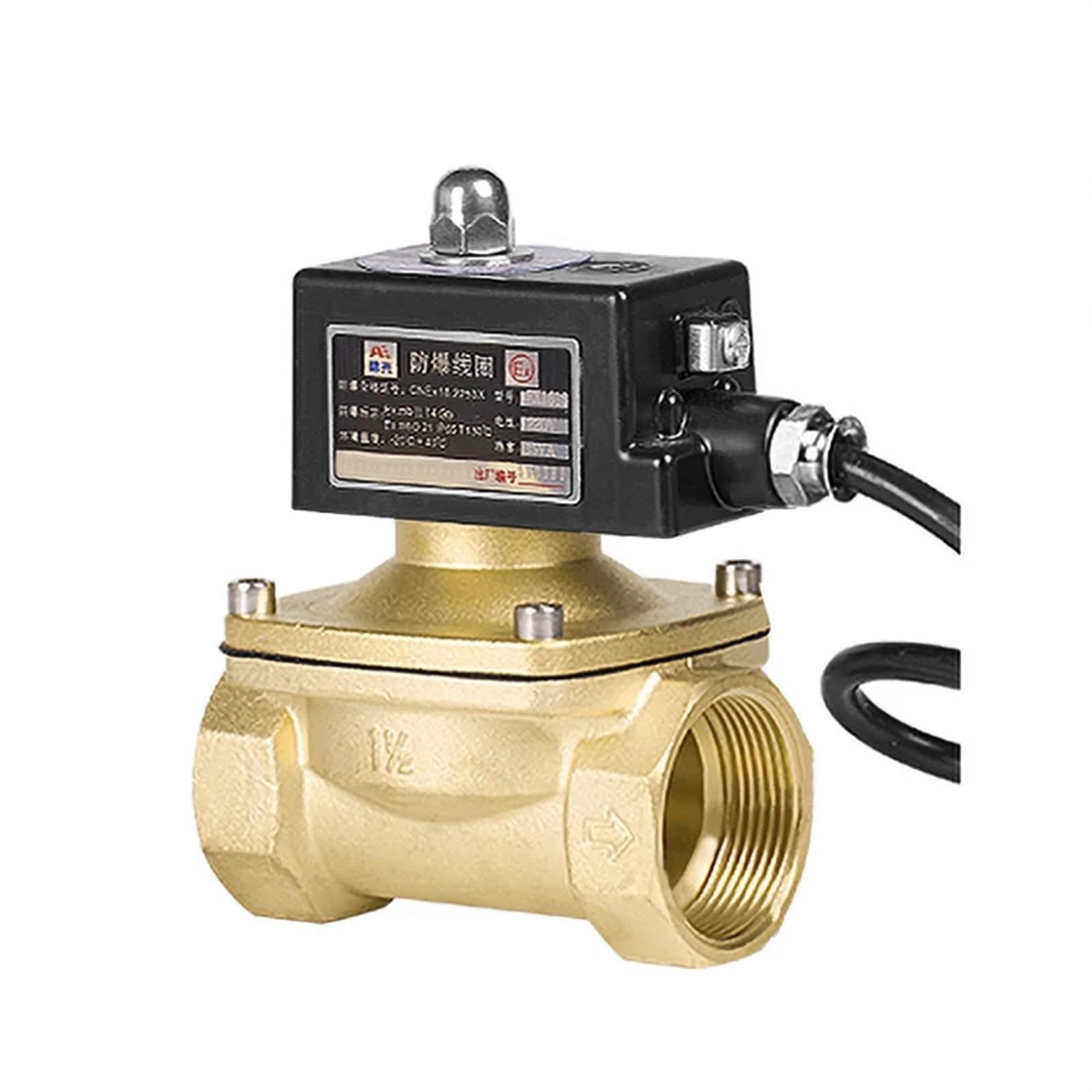 Huuoqiwy 36893 1-1/2" Normally Closed Brass Solenoid Valve Dn40 Solenoid Valves(24Vdc)