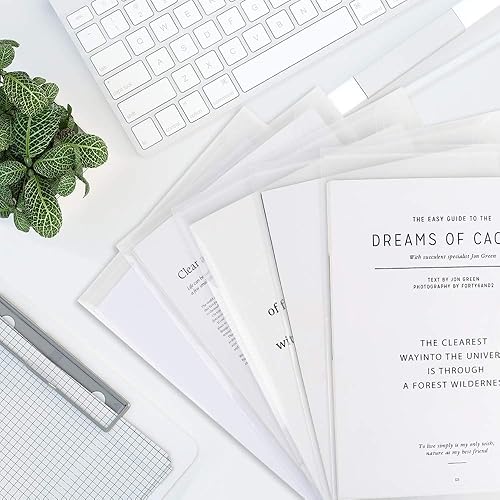 Miniatura 7 de 30 sobres de plástico, transparente, reutilizable, de polietileno, impermeable, con botón a presión, carta estadounidense, tamaño A4