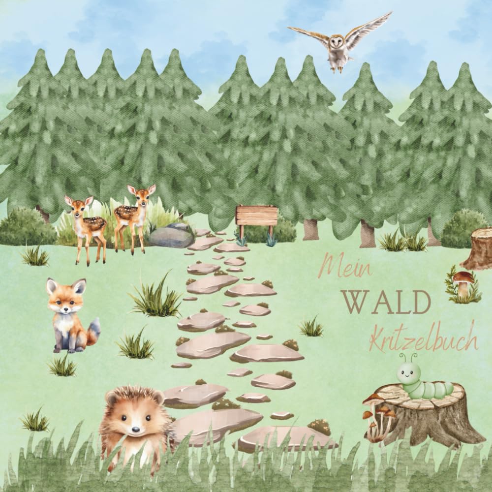 Mein Wald Kritzelbuch: Niedliche Waldmotive zum Kritzeln, Malen und Entdecken - Kritzelspaß für Kinder ab 2 Jahren