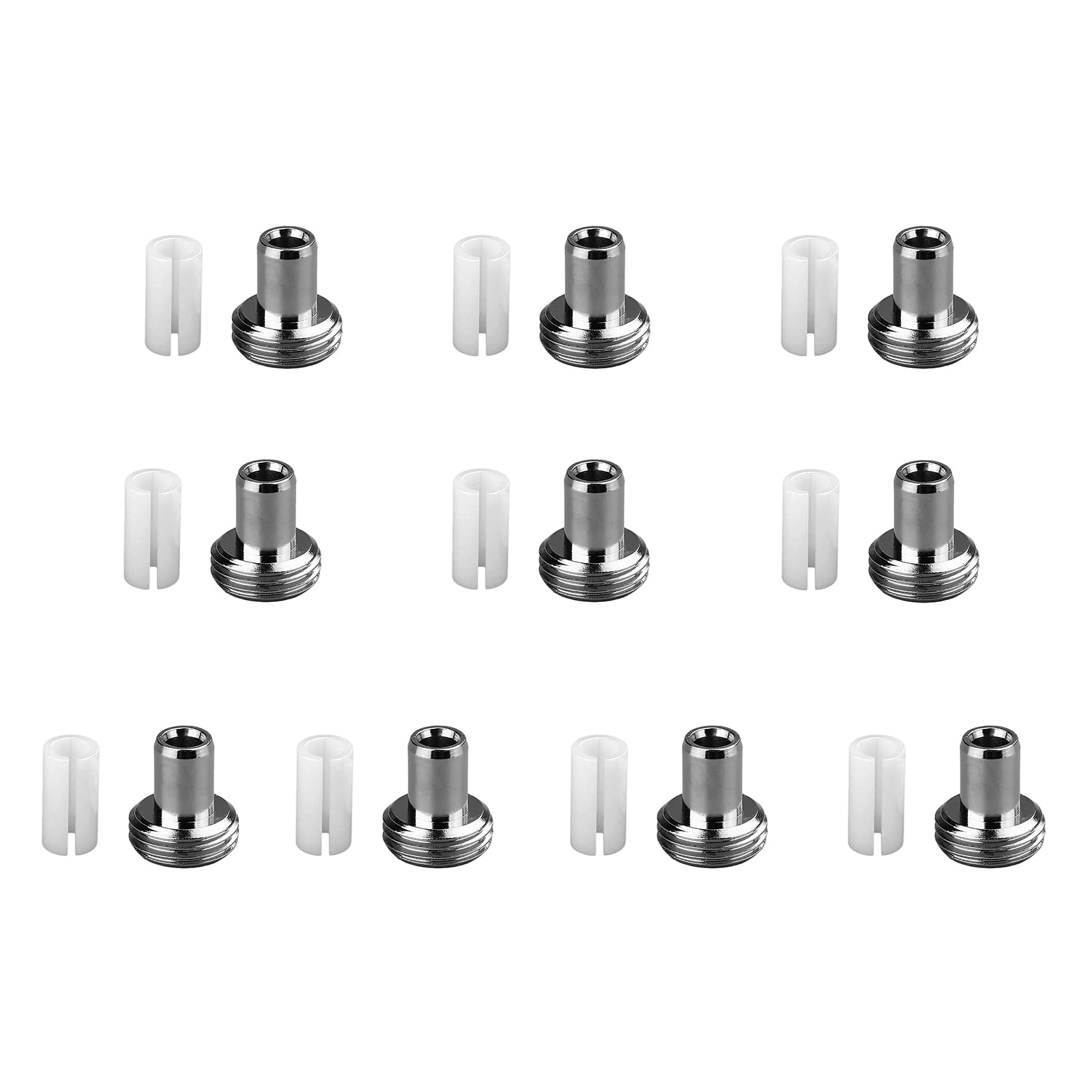 20pcs Fiber Optical Accessories - 10pcs Fiber Optic Visual Fault Locator Metal Heads Metal Tips & 10pcs Ceramic Core Ceramic Sleeve Accessories