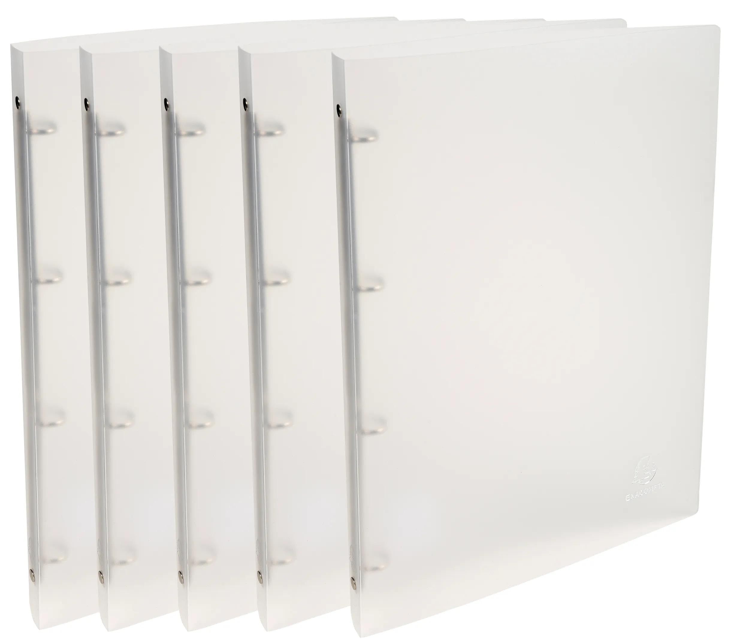 Exacompta - Réf. 51160E - Carton de 25 classeurs - Translucide Chromaline - 4 anneaux ronds 15mm -Dos 20mm - Dimensions extérieures : 32 x 25 cm - Format à classer A4 - Incolore