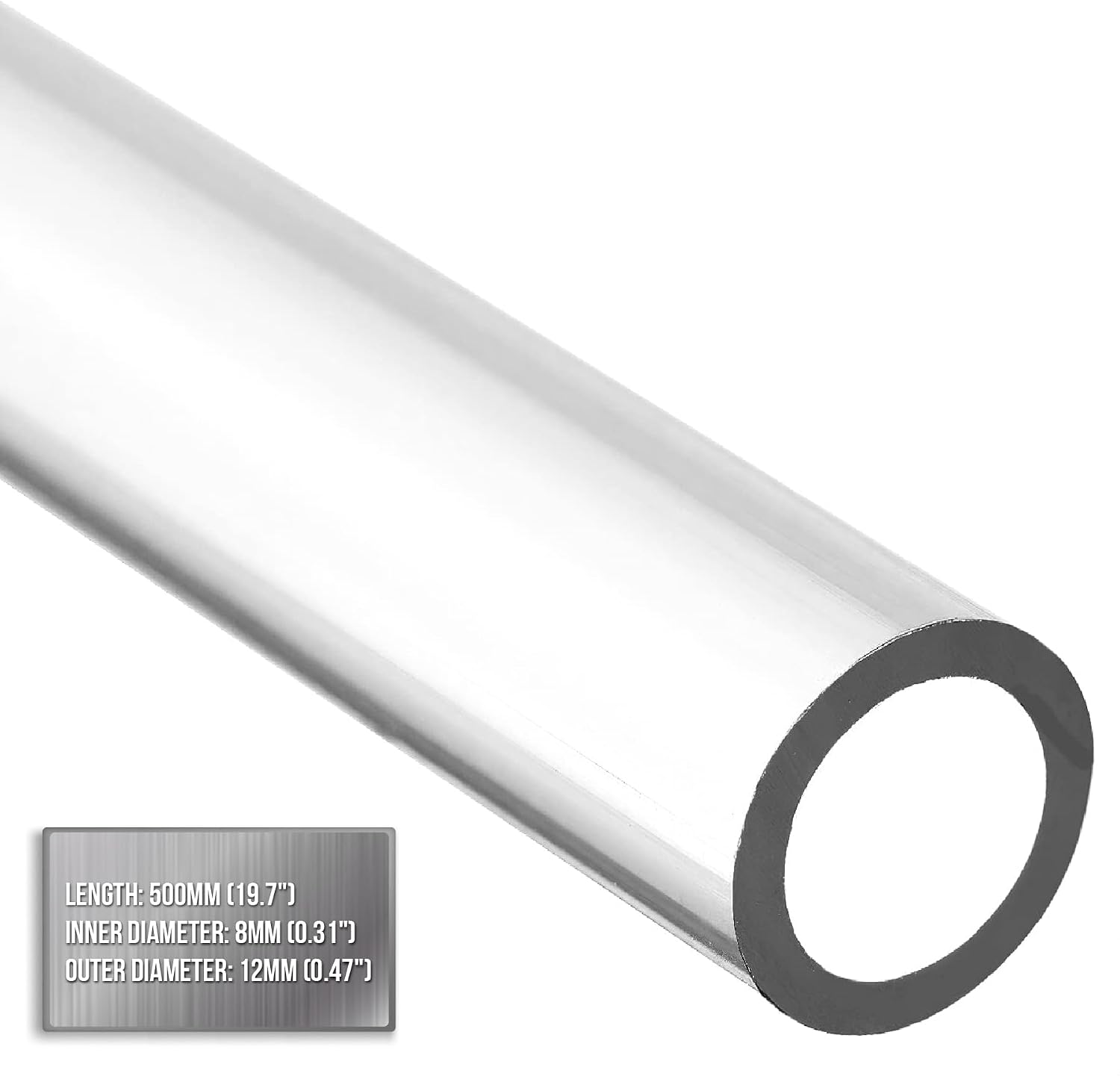 Dracaena.io 16-Pack PETG Hard Tubing 16mm OD 12mm ID, 430mm, Transparent