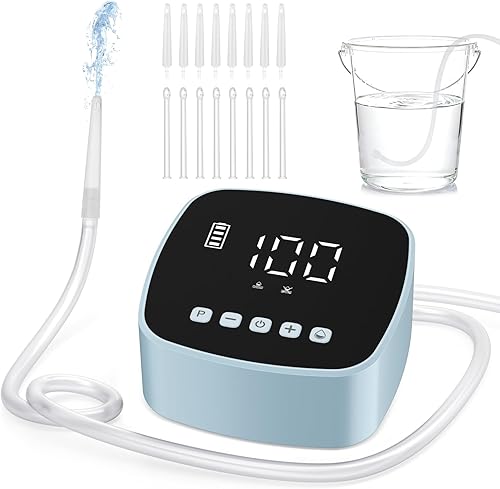 Kit de enema eléctrico, enemas para limpieza de colon para mujeres y hombres, 1-100 niveles de control de velocidad de flujo de agua con pantalla