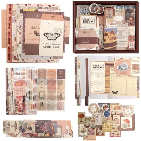 154 PCS Vintage Scrapbook Supplies Set Cover