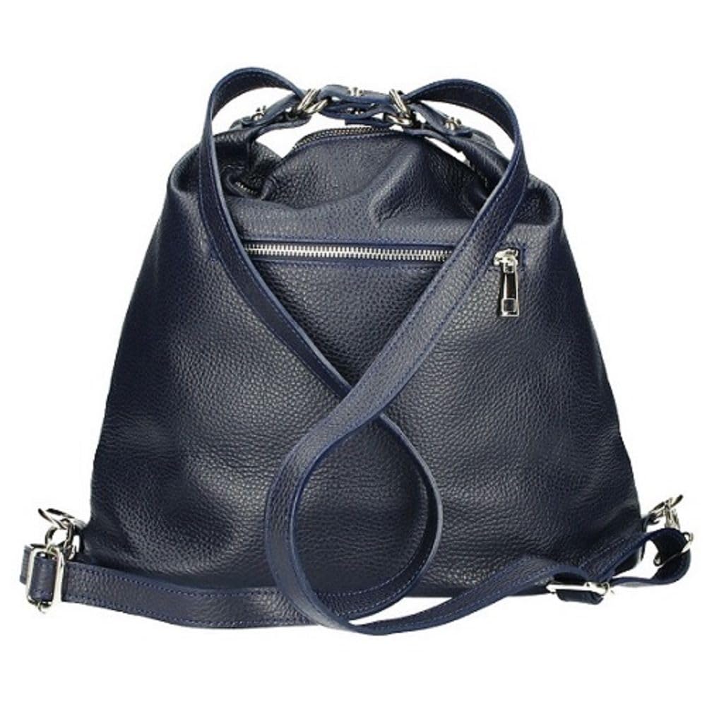 Borsa a spalla trasformabile in Zaino in vera pelle BC7170. 33cm*31cm*15cm. Made in Italy