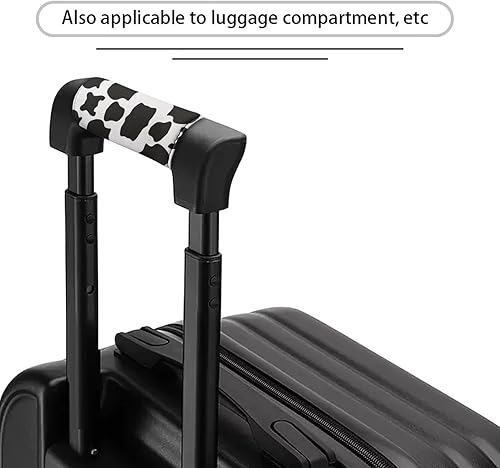 Miniatura 2 de Belidome Juego de 2 fundas para manija de equipaje con estampado de vaca para identificación de maleta, equipaje para el techo del automóvil,