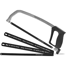 BOOSDEN Adjustable Hacksaw, Hack Saw for Metal with 4 12'' Blades