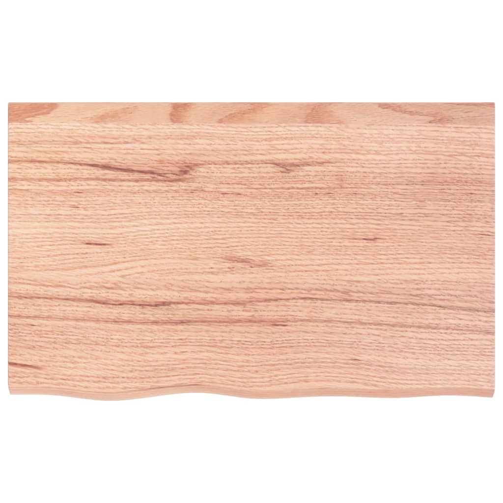 Encimera de baño Madera Maciza tratada marrón Claro 80x50x4 cm, Encimera Cocina, Tablero para Mesa, Encimera Lavabo, Muebles De Baño - 3156120