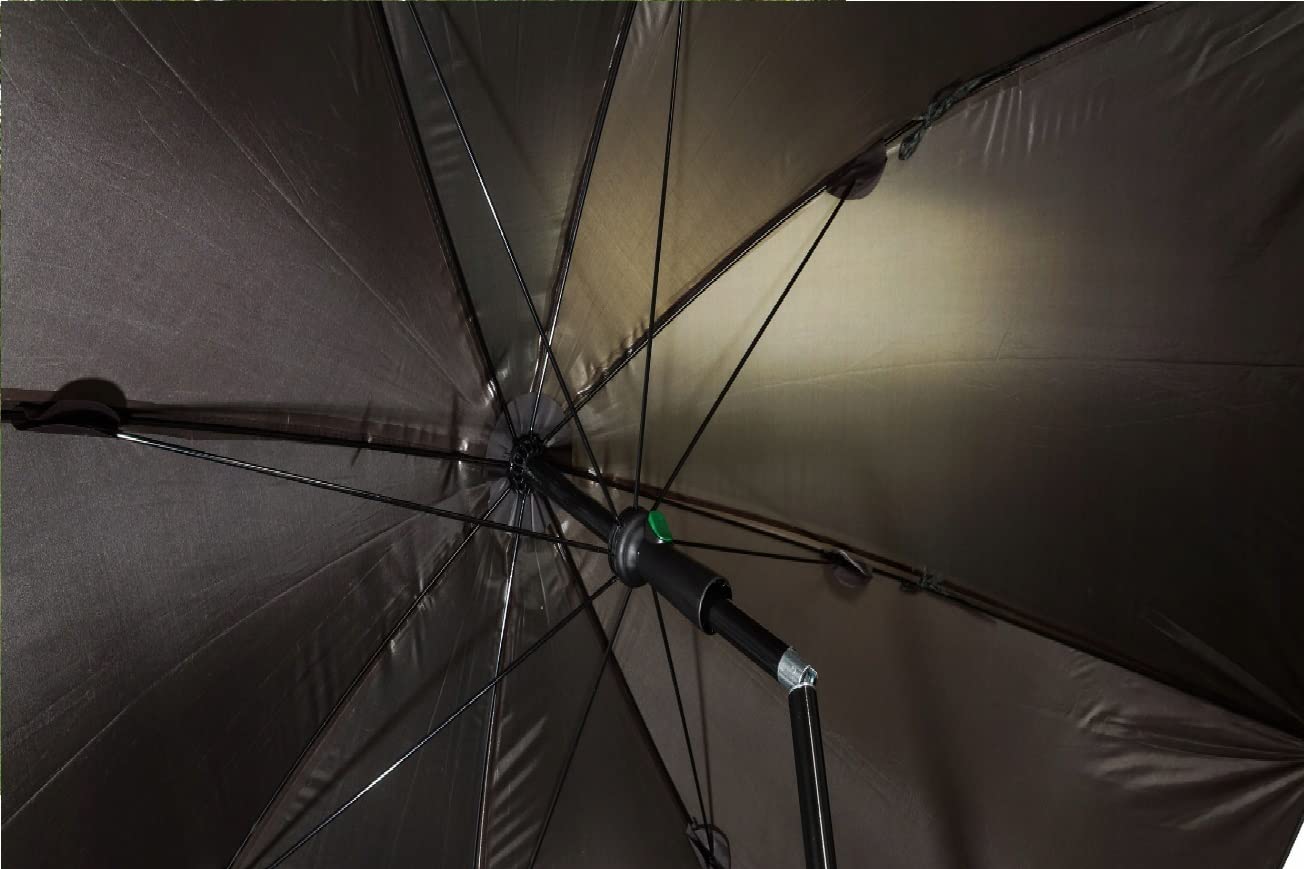Schirmzelt Angelschirm XXL Bogenmaß 315cm 45° winkelbar Anglerschirm wasserdicht Nylon