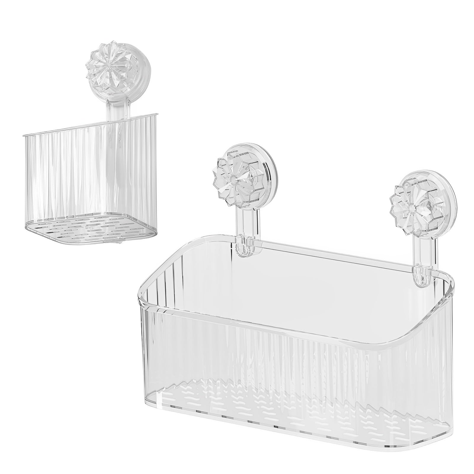 2-Pack Bath Toy Storage Organizer With Suction Cups | Drain Holes, No Drilling Shower Caddy For Bathtub, Kitchen