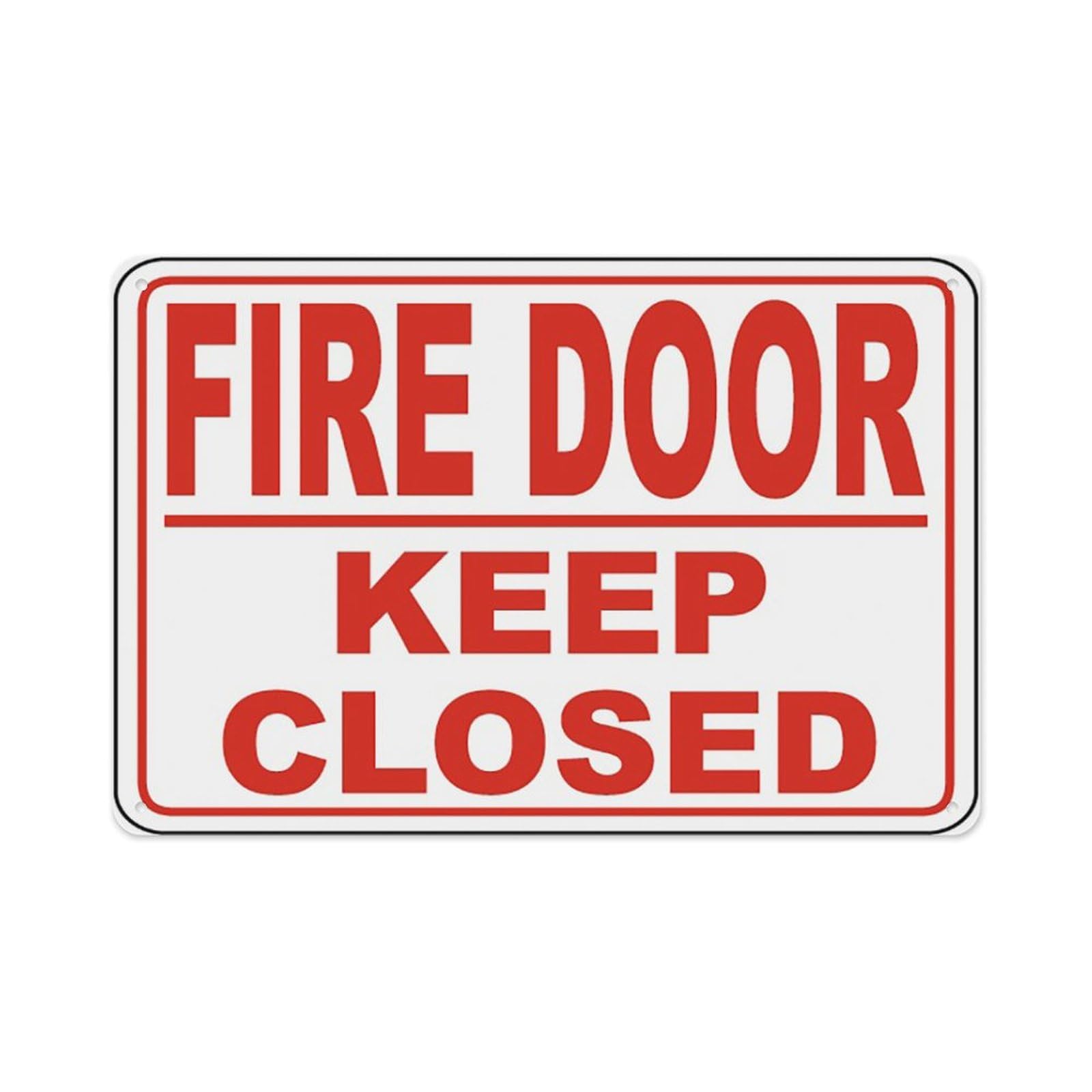 Peiyeety A02 Fire Door Keep Closed Sign Aluminum Tin Warning Signs For Home Outdoor Garden 8X12 Inches