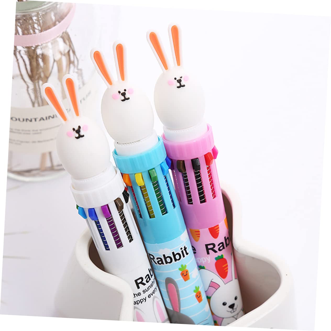 Tofficu 5 Set Penne Colorate Per Penne Resistenti All Usura Per Scrittura E Accessori Scolastici Divertenti Rosa Bianco 6 Pezzi * 5