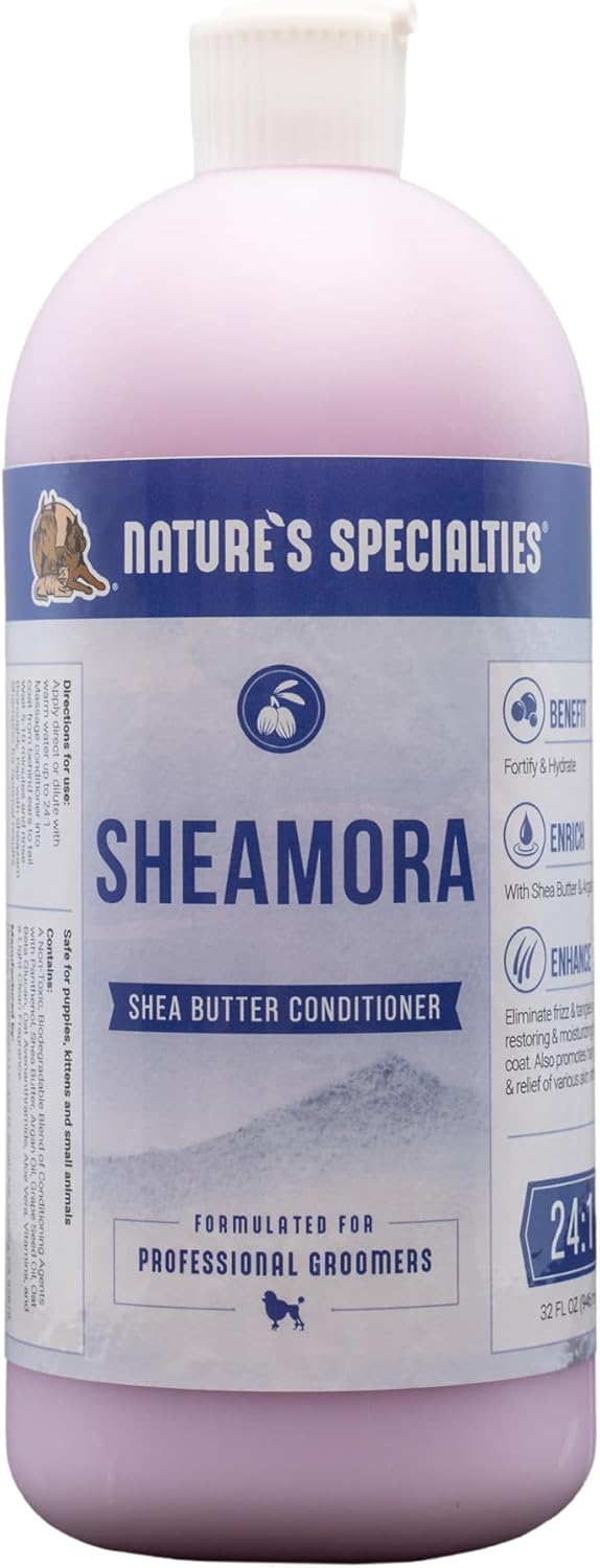 Nature's Specialties Sheamora Shea Butter & Argan Oil Conditioner for Dogs Cats, 32oz