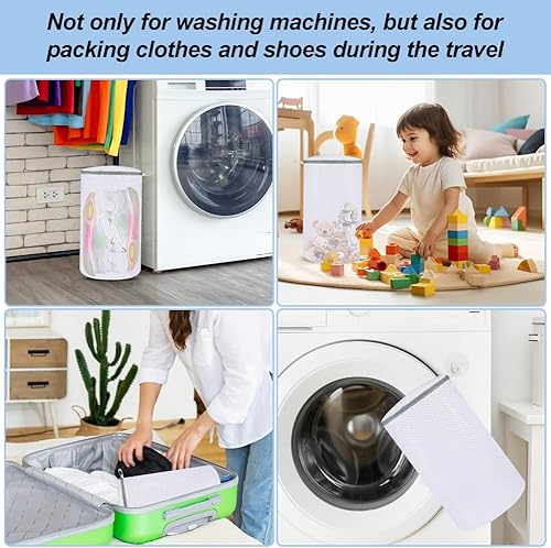 Miniatura 6 de Vivifying Bolsa para lavadora de zapatos, paquete de 2 bolsas de malla de panal para zapatos con cremallera para tenis, zapatos para correr,